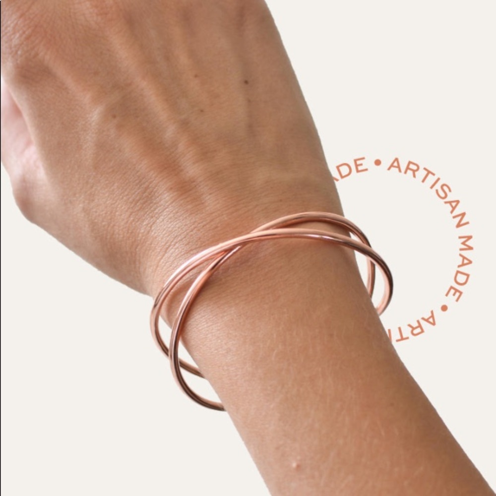 Tribe Alive Rose Gold Criss Cross Cuff